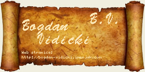 Bogdan Vidicki vizit kartica